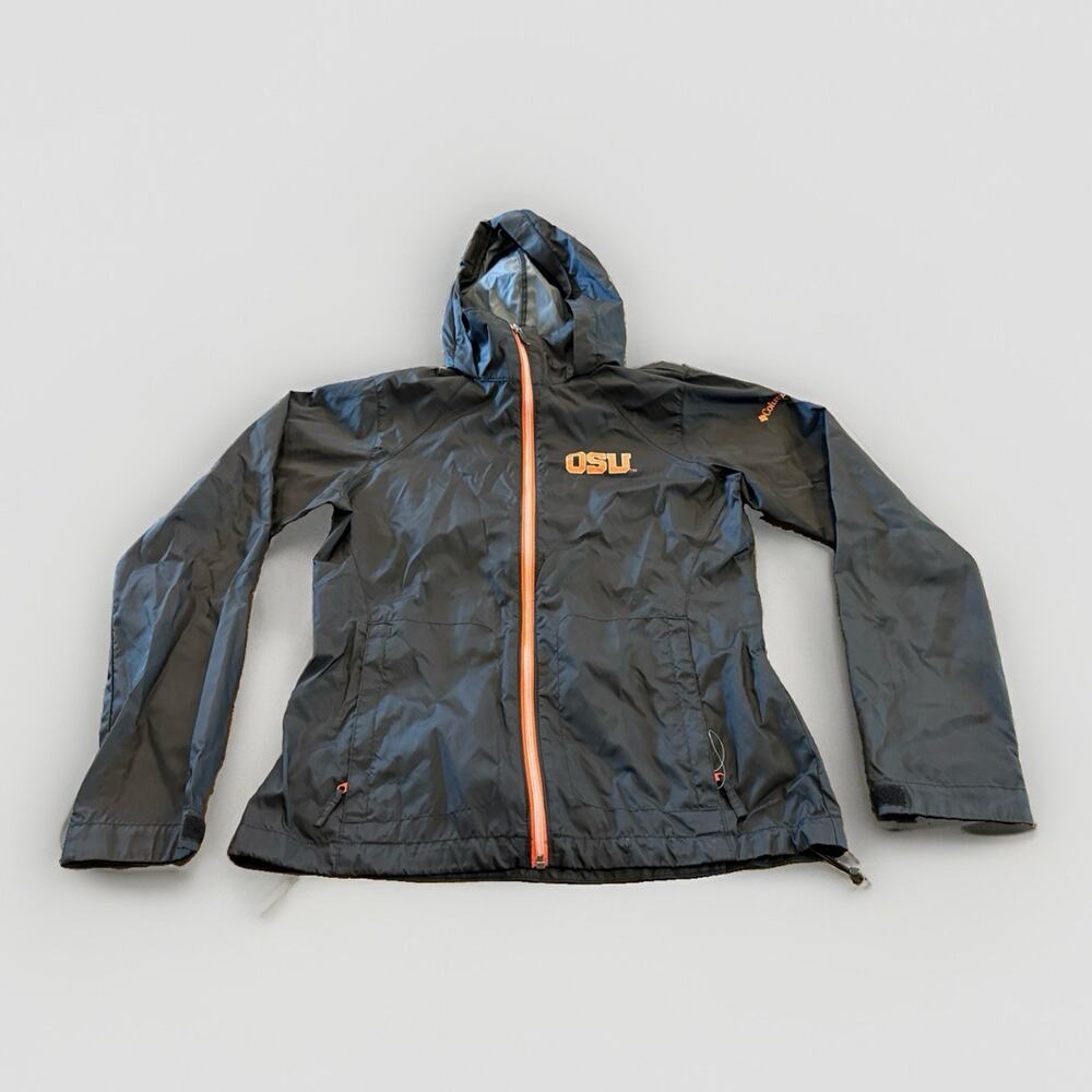 Columbia Womens Black Oregon State Beavers Hooded Full Zip Windbreaker Jacket S
